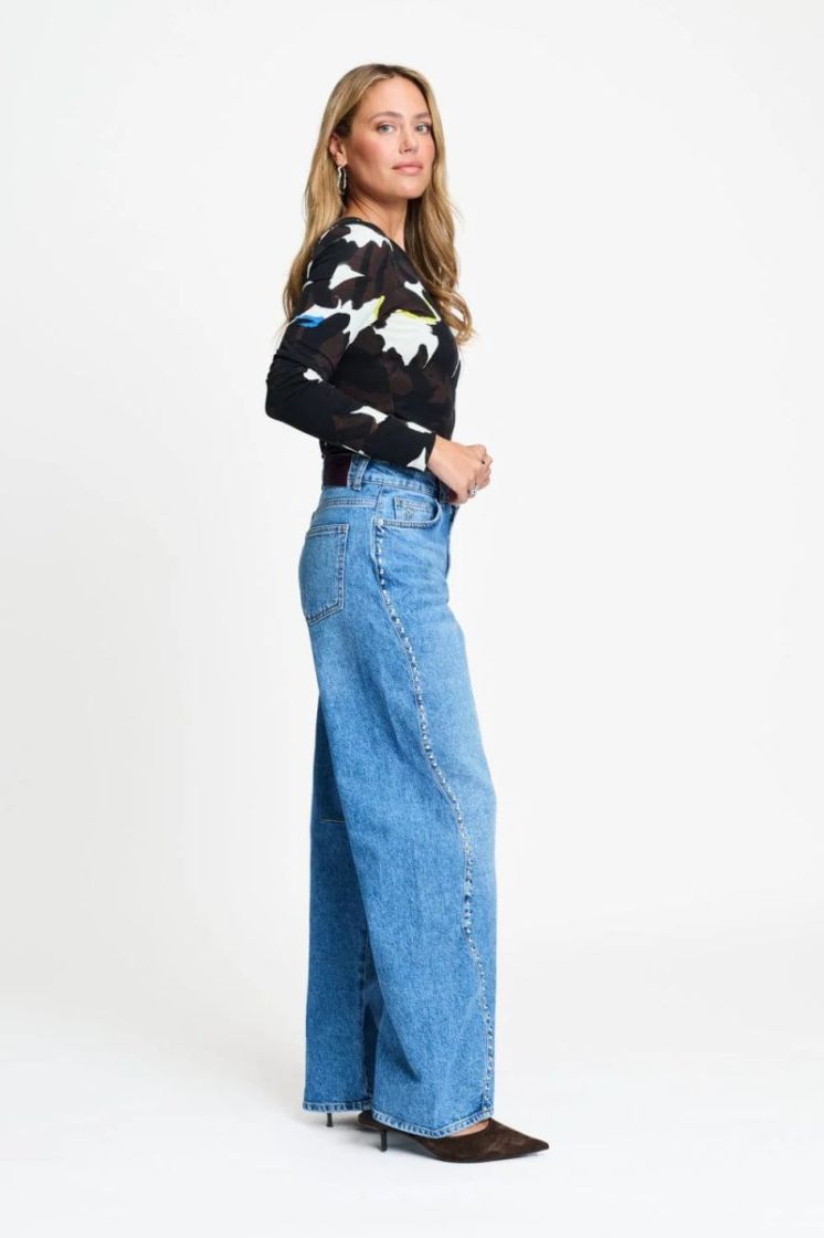 Denim bleu moye